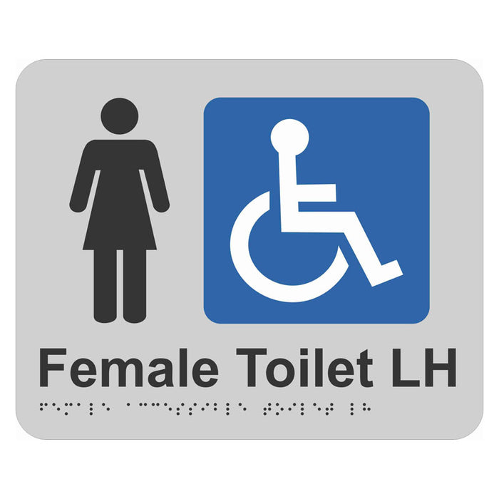 Braille Sign - Female Accessible Toilet LH