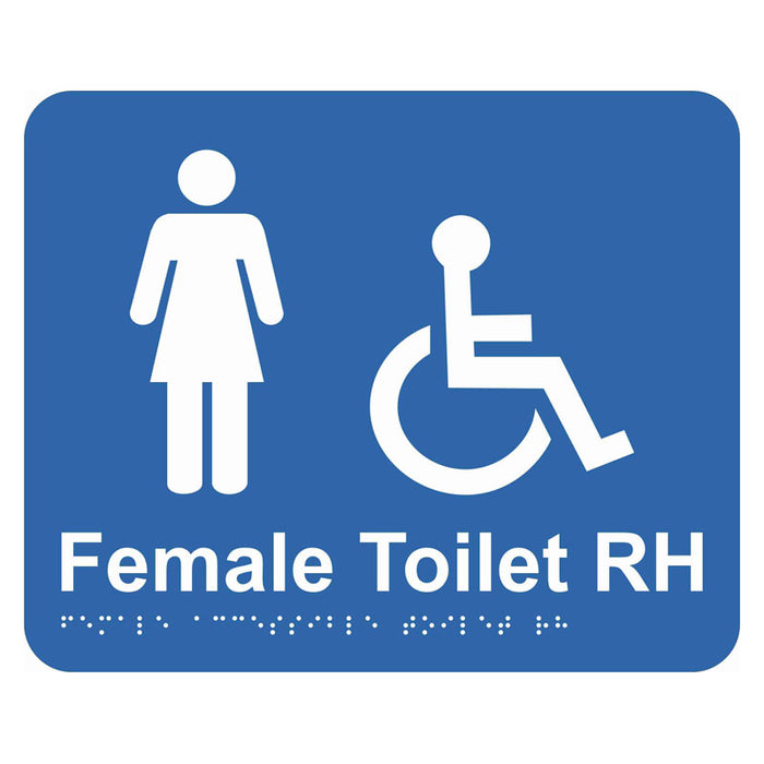 Braille Sign - Female Accessible Toilet RH