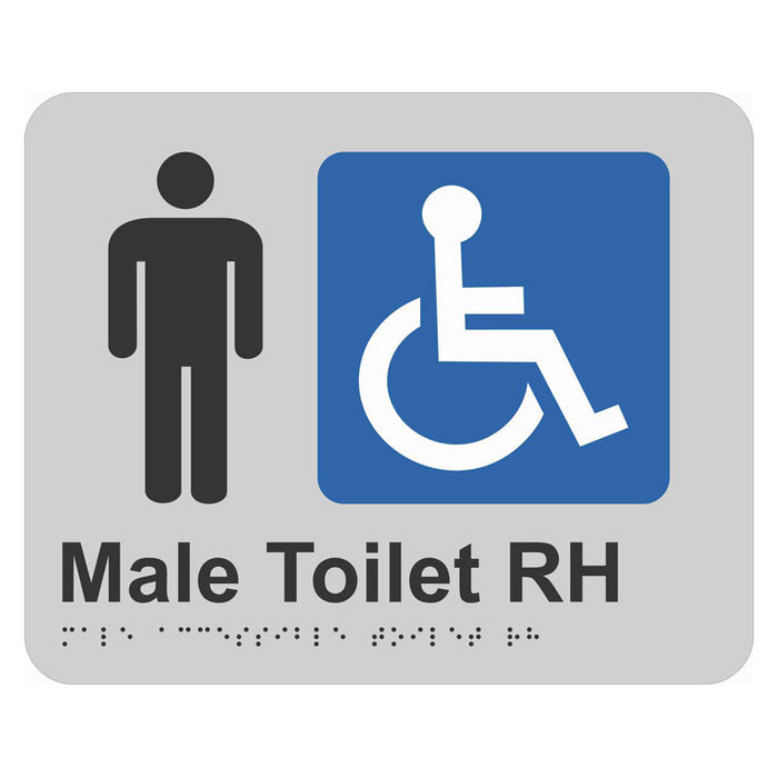 Braille Sign - Male Accessible Toilet RH