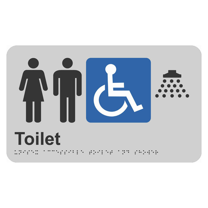 Braille Sign - Unisex Accessible Toilet & Shower