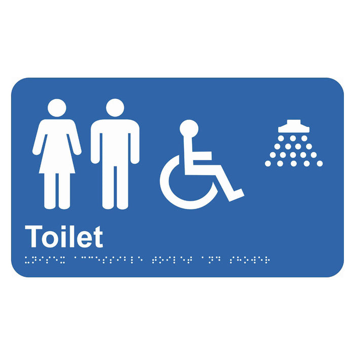 Braille Sign - Unisex Accessible Toilet & Shower