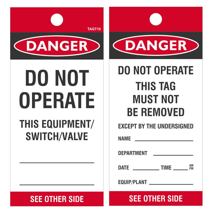 Do Not Operate - Tear Proof Synthetic Safety Tags