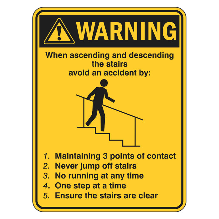 Warning Sign - When Ascending And Descending Stairs