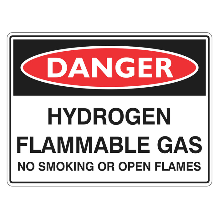 Danger Sign - Hydrogen Flammable Gas No Smoking