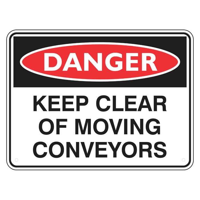 Danger Sign - Keep Clear Of Moving Conveyors