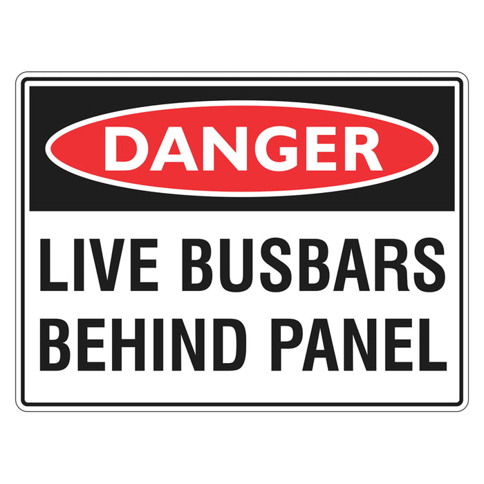 Danger Sign - Live Busbars Behind Panel