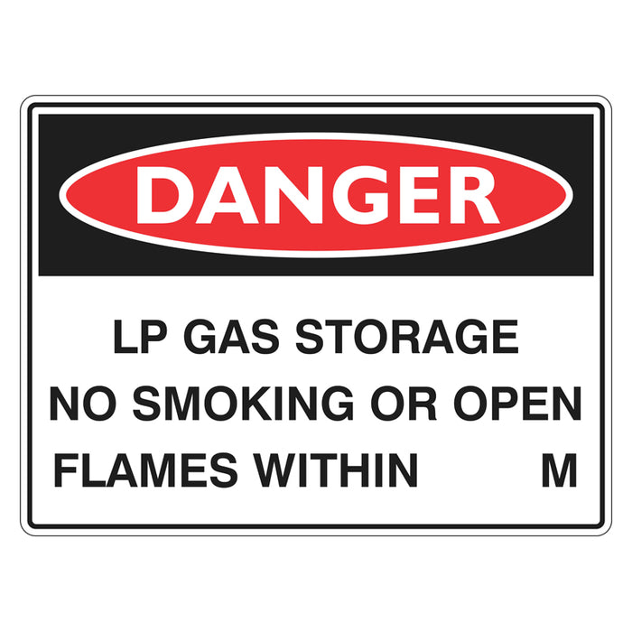 Danger Sign - LP Gas Storage No Smoking Within __ M