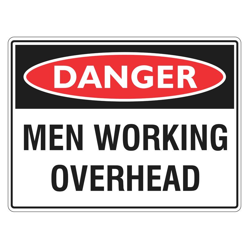 Danger Sign - Men Working Overhead – Safetysigns.com.au