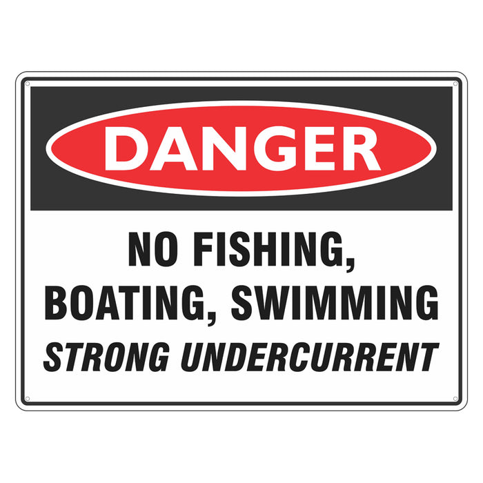 Danger Sign - No Fishing, Boating, Swimming