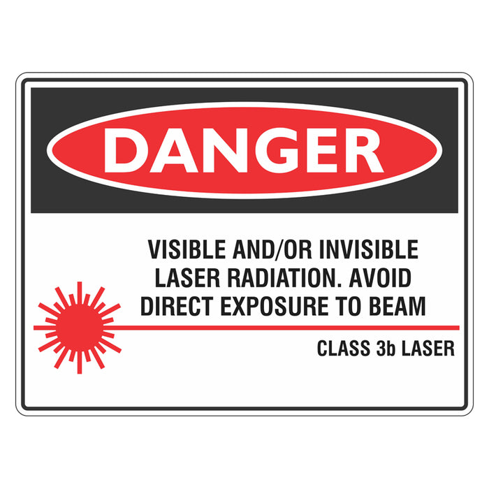 Danger Sign - Visible / Invisible Laser Radiation Avoid Direct Exposure