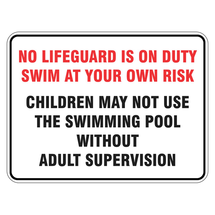 No Lifeguard On Duty Sign