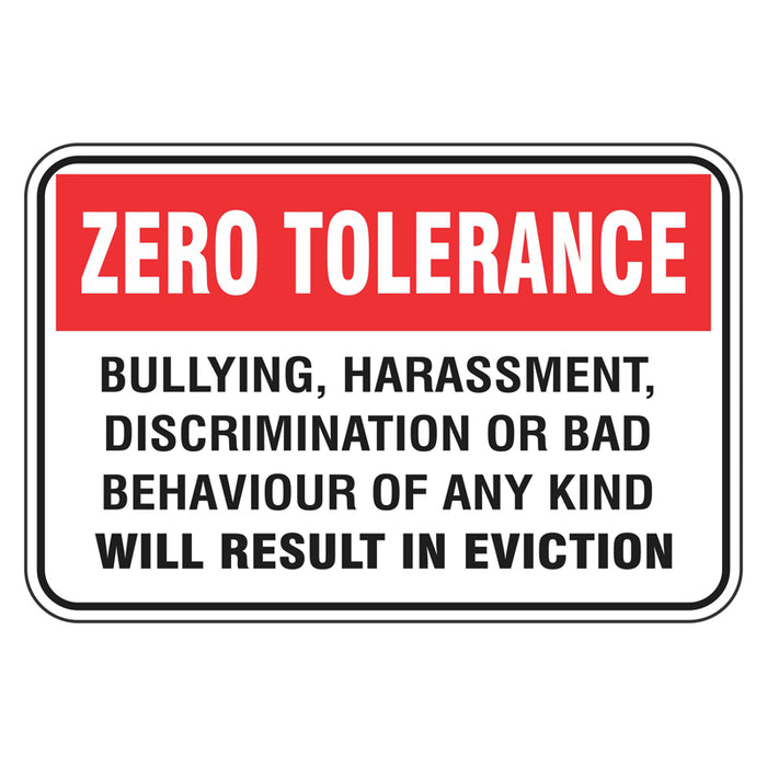 Bullying Will Result In Eviction Sign