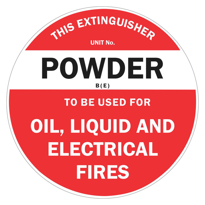 Fire Extinguisher Disc - Powder (Oil, Liquid)