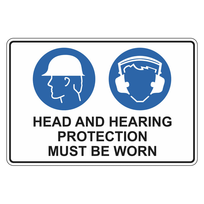 Mandatory Sign - Head And Hearing Protection Must Be Worn