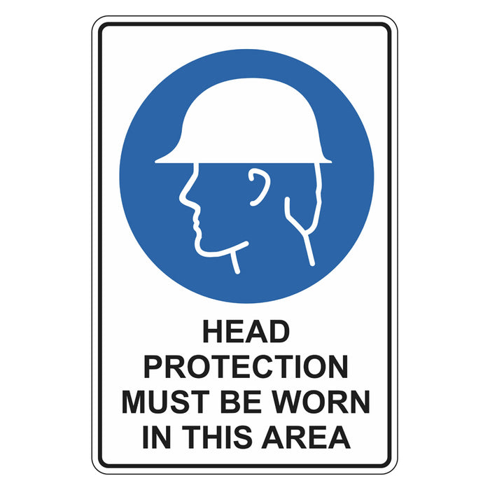 Mandatory Sign - Head Protection Must Be Worn In This Area