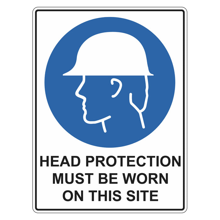 Mandatory Sign - Head Protection Must Be Worn On This Site