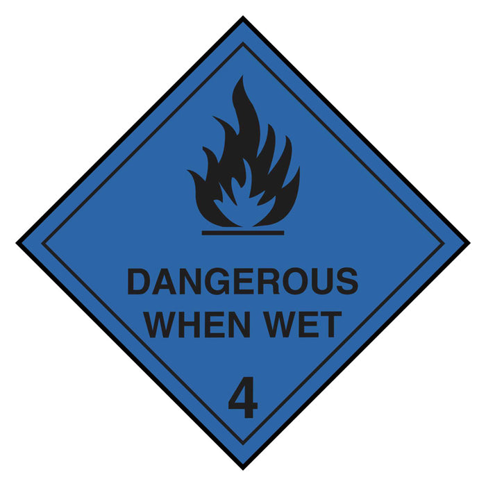 Hazchem Sign - 4 Dangerous When Wet