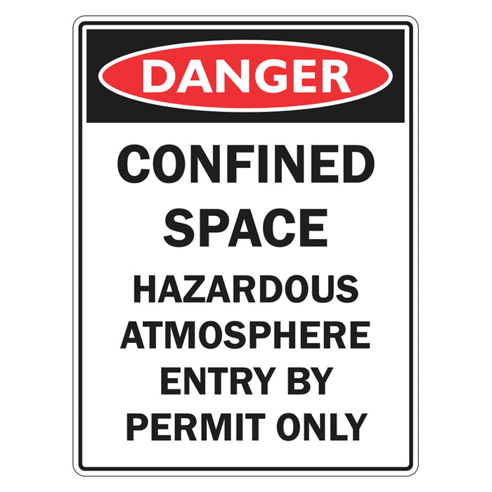 Danger Sign - Confined Space Hazardous Atmosphere Entry By Permit