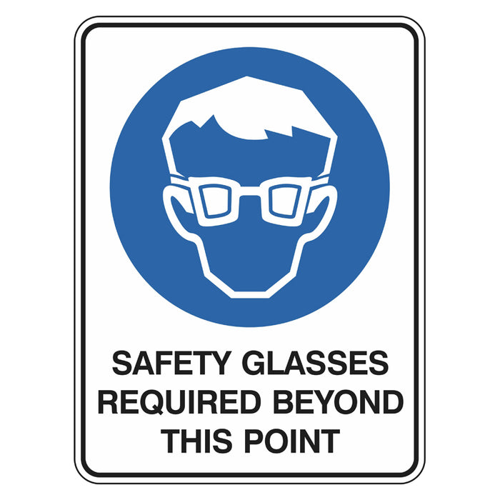 Mandatory Sign - Safety Glasses Required Beyond This Point