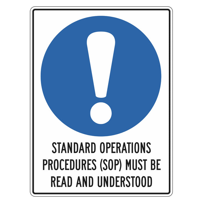 Mandatory Sign - Standard Operations Procedures (SOP) Must Be Read And Understood