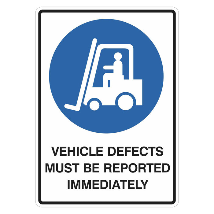 Mandatory Sign - Vehicle Defects Must Be Reported Immediately