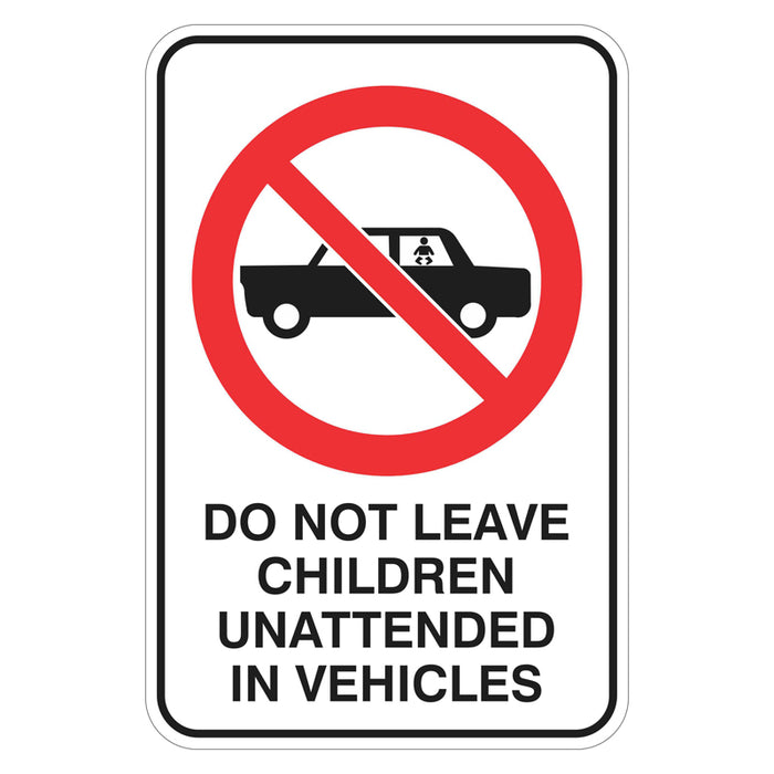 Prohibition Sign - Do Not Leave Children Unattended In Vehicles