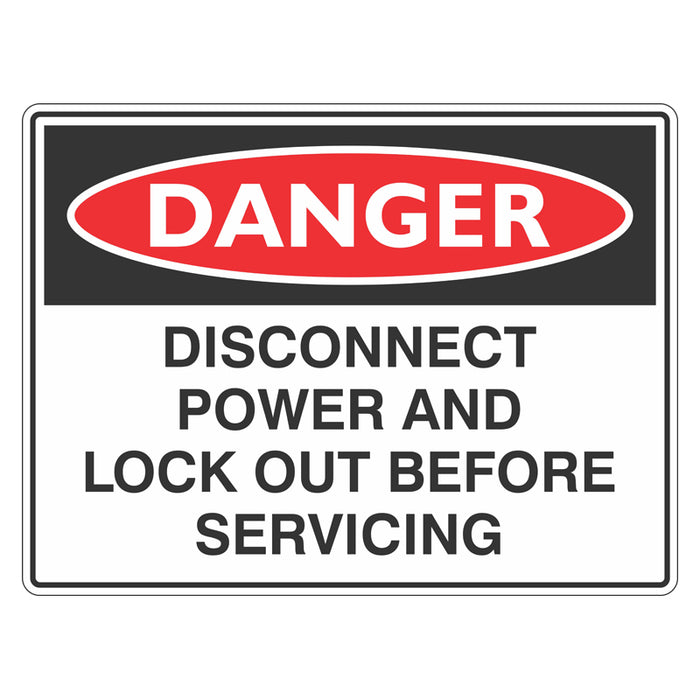 Danger Sign - Disconnect Power And Lock Out Before Servicing