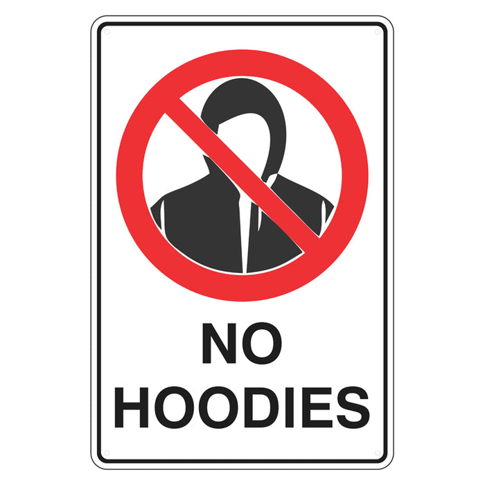 Prohibition Sign - No Hoodies