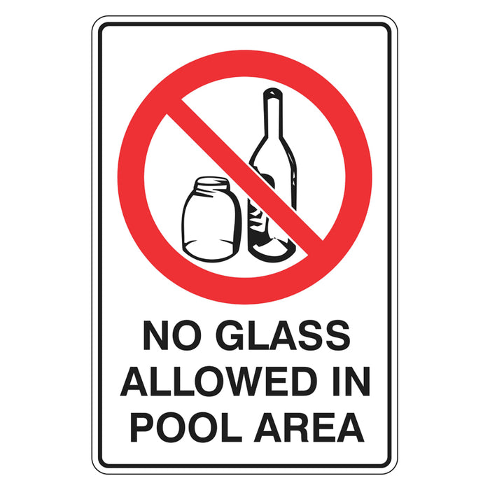 Prohibition Sign - No Glass Allowed In Pool Area