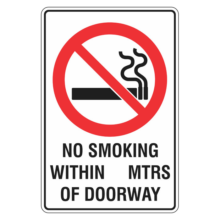 Prohibition Sign - No Smoking Within __ Mtrs Of Doorway