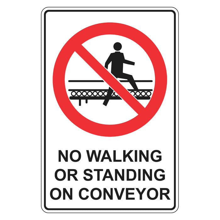 Prohibition Sign - No Walking Or Standing On Conveyor