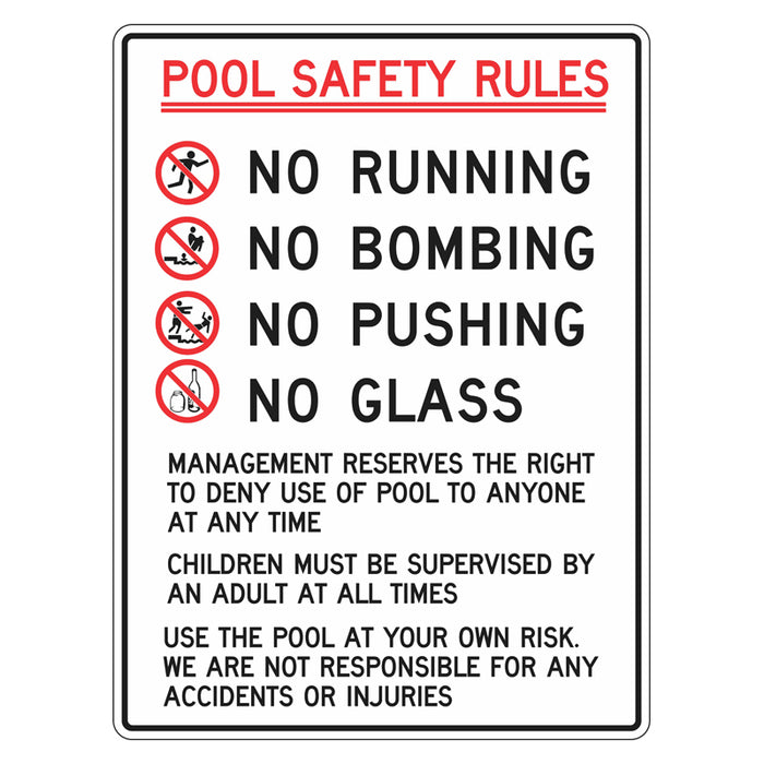 Pool Safety Rules Sign