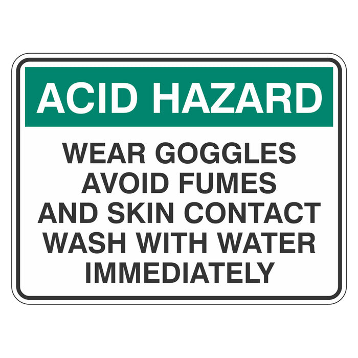 Emergency Sign - Acid Hazard