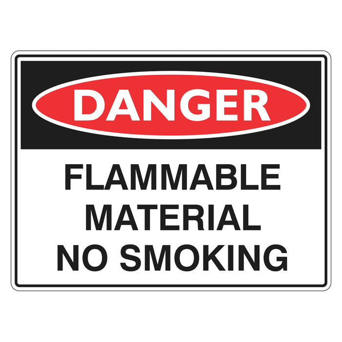 Danger Sign - Flammable Material No Smoking