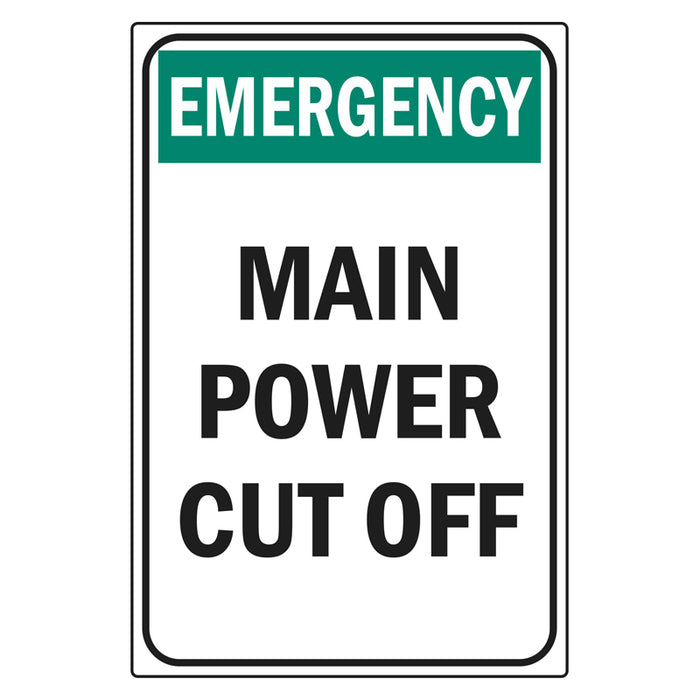 Emergency Sign - Main Power Cut Off