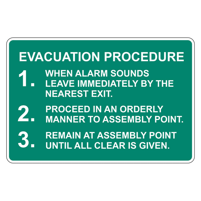 Emergency Sign - Evacuation Procedure