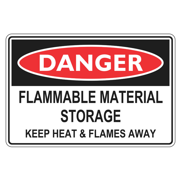 Danger Sign - Flammable Material Storage Keep Heat Away