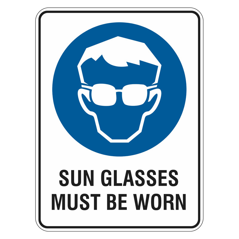 Sun Safety Sign - Sun Glasses Must Be Worn – Safetysigns.com.au