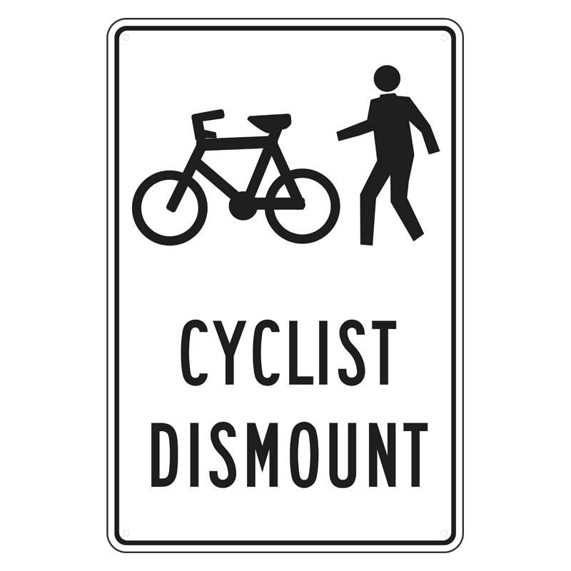 Car Park Sign - Cyclist Dismount — Safetysigns.com.au