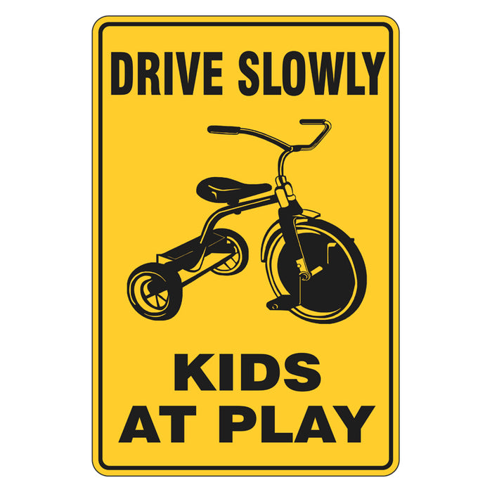 Car Park Sign - Drive Slowly Kids At Play