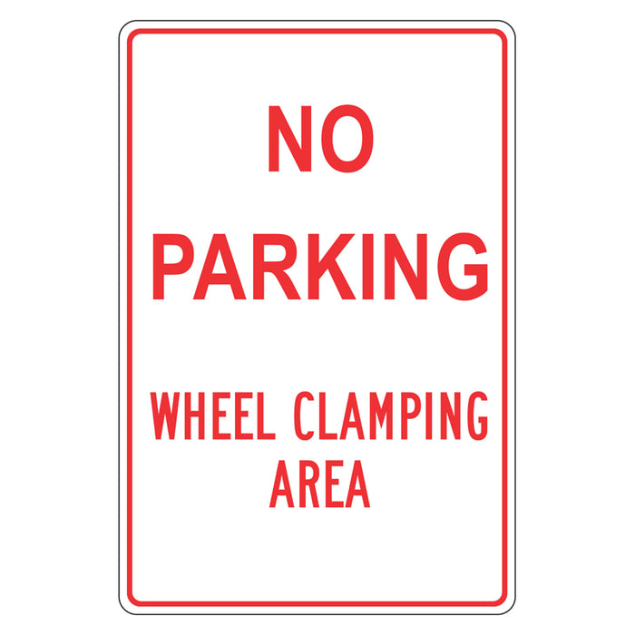 Car Park Sign - No Parking Wheel Clamping Area