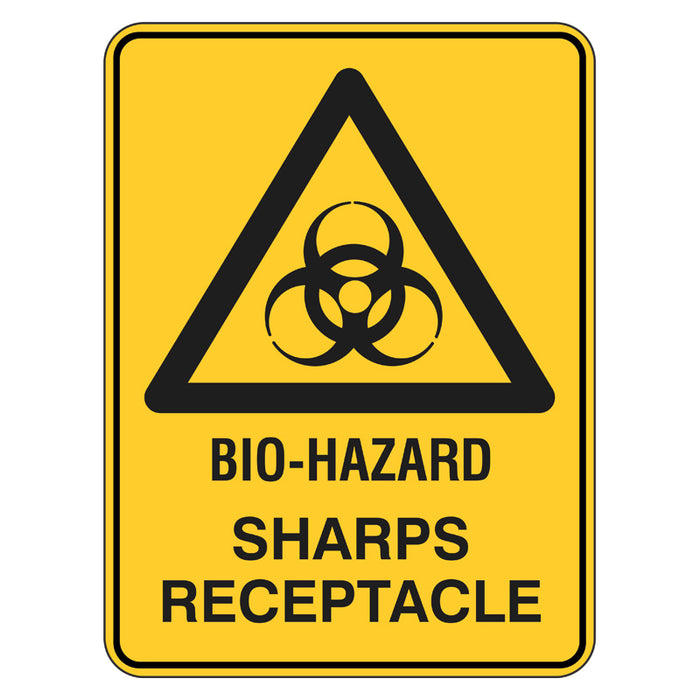 Warning Sign - Bio-Hazard Sharps Receptacle