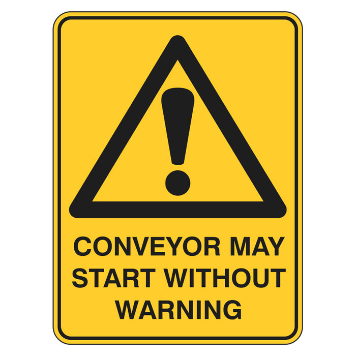 Warning Sign - Conveyor May Start Without Warning