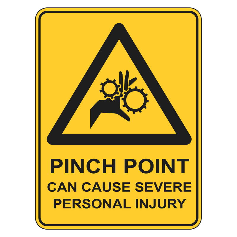 Warning Sign - Pinch Point Can Cause Severe Personal Injury ...