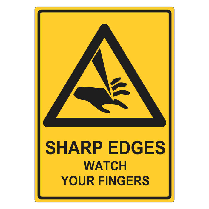 Warning Sign - Sharp Edges Watch Your Fingers