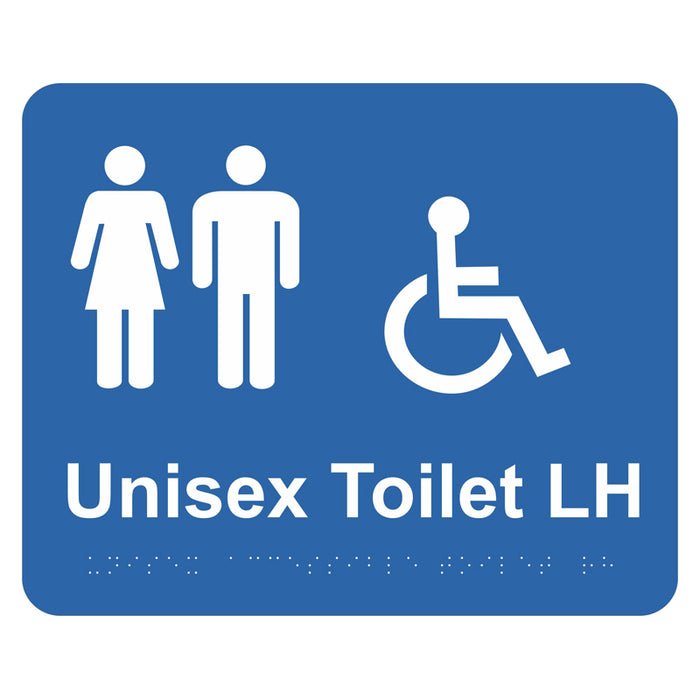 Braille Sign - Unisex Accessible Toilet LH