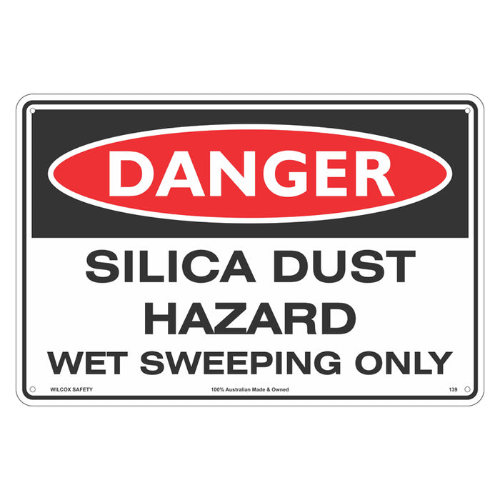 Danger Sign - Silica Dust Wet Sweeping Only