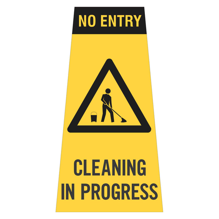 Cone Sign - No Entry Cleaning In Progress