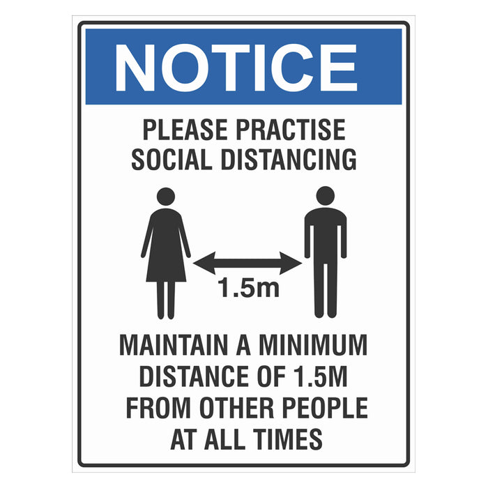 Notice Sign - Please Practise Social Distancing