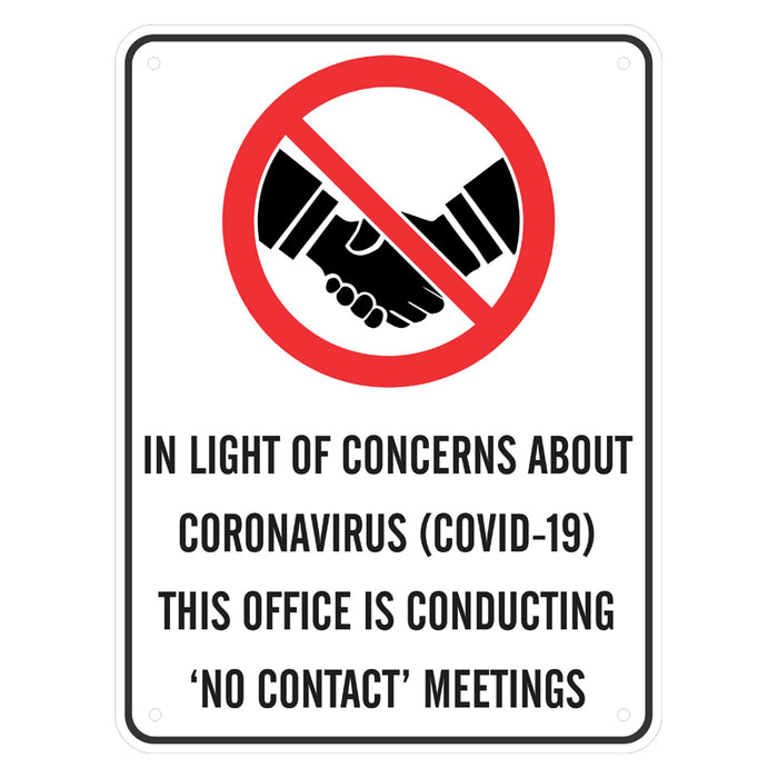 Prohibition Sign - This Office Is Conducting 'No Contact' Meetings